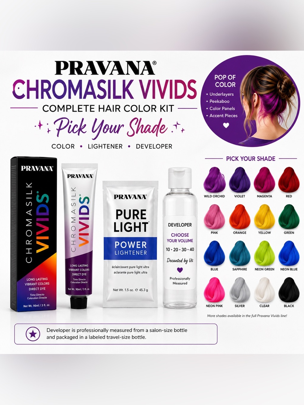 Pravana ChromaSilk Vivids Complete Hair Color Kit | Pick Your Shade